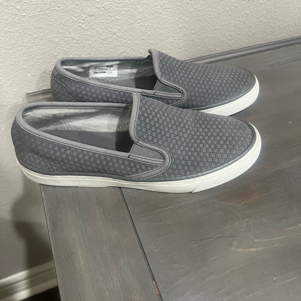 Sperry Gray Textured Slip-On Loafers